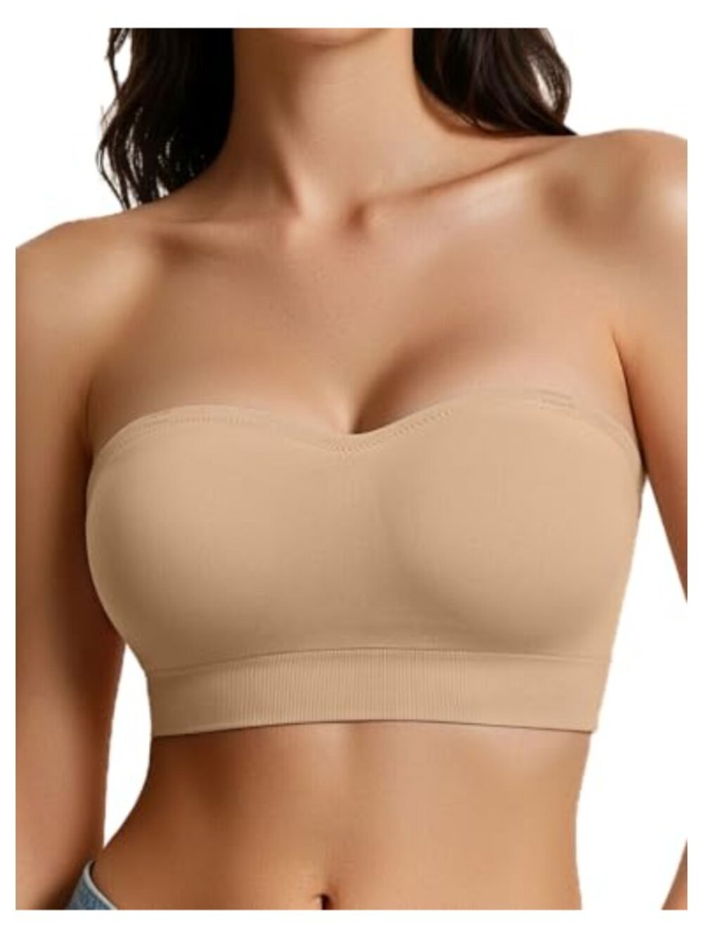Strapless Push Up Bra Women Non-Slip Wireless Seamless Bandeau Bralette No